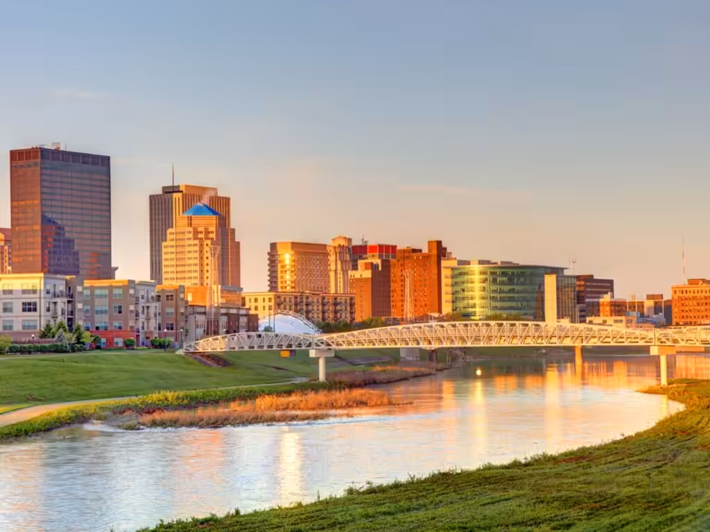 a wide shot of the city of dayton