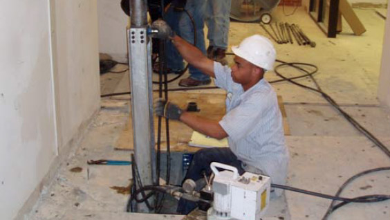 an image of a worker repairing at the Cincinnati credit union