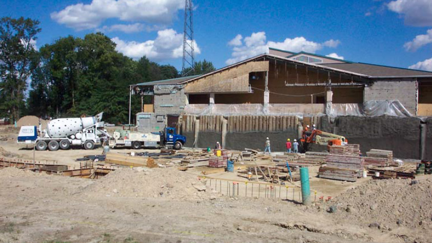 an image of the extieror of a commerical building construction site